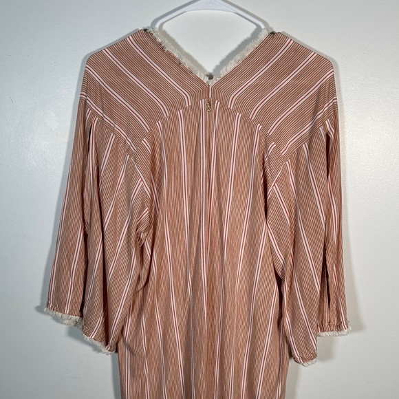 Beachgold Anthropologie Boho Cover Up Midi Dress S Lace Up Tassel - Picture 10 of 14